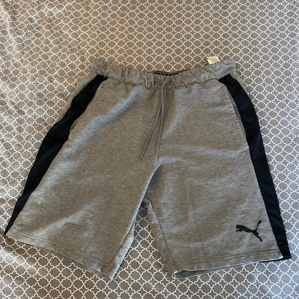 Puma gray shorts, size small men, teen, youth, preowned